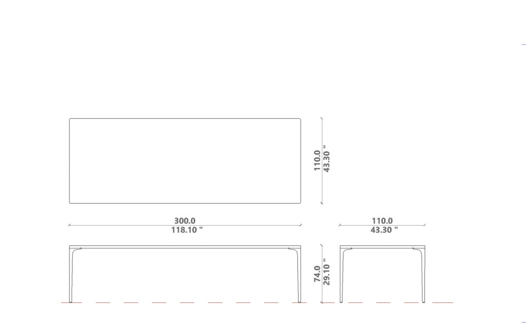 Soul Dining table 300x110x74H
