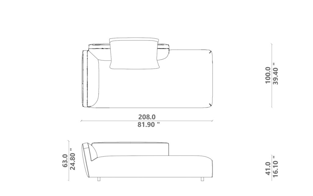 Tamashi sofa end/corner 02 dx